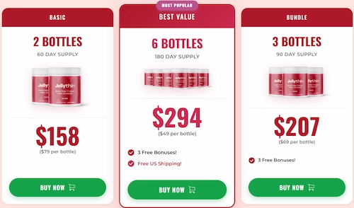 Jellythin pricing details