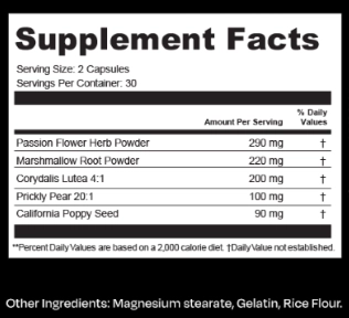 NerveReset Supplement Facts