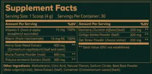 Tupi Tea Supplement Facts
